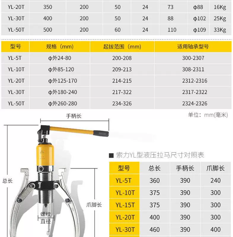 Máy kéo thủy lực tích hợp hai móng ba móng kéo 5T10T20T30T30T có thể được sử dụng theo chiều ngang