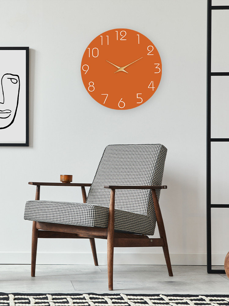 2026 New Stylish Living Room Trendy Wall Clock Creative Clock Simple Home Use No-Drill Silent Quartz Clock