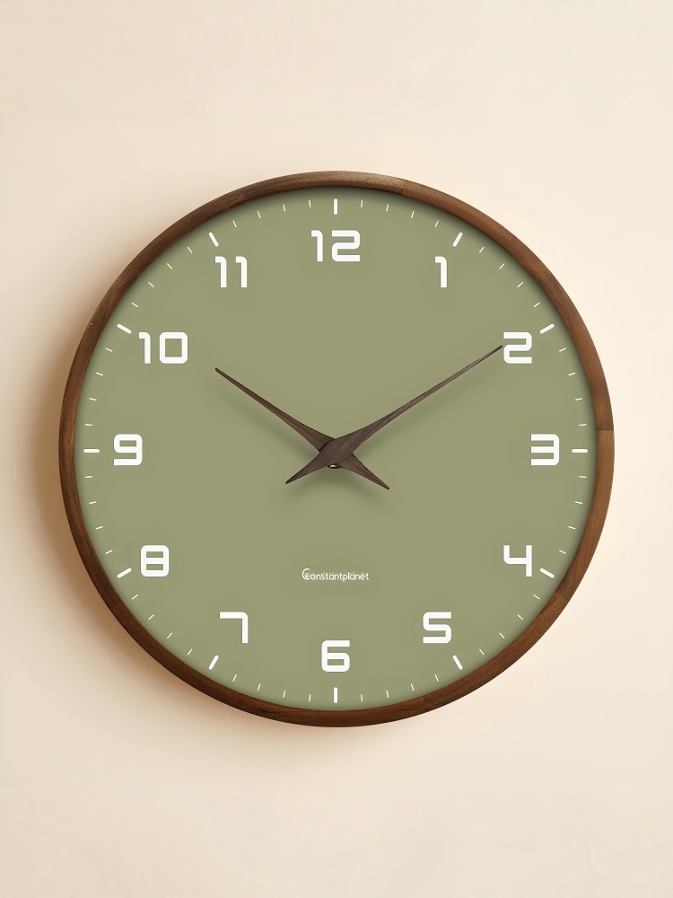 European-Style Solid Wood Modern Minimalist Retro Silent Clock Wall Clock Living Room Clock Chinese-Style Wooden Creative American-Style Wall Clock