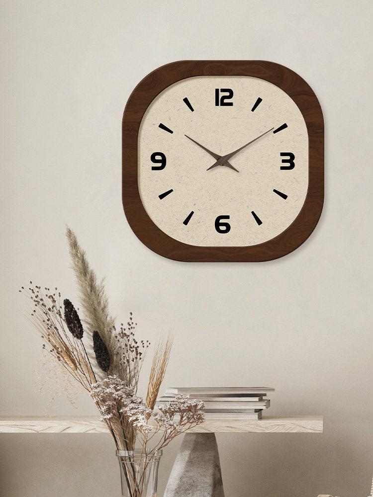 French Mid-Century Style Retro Clock Wall-Mounted Restaurant Creative Art Clock Living Room Simple Wall Clock High-End Wall Watch