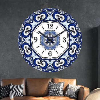 Dunhuang Decorative Wall Hanging Creative No-Drill Glass Clock Wall Clock for Bedroom and Living Room 2026 Model Simple Home Clock