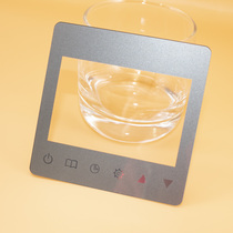 Electronic cover switch panel tempered glass silk screen gray bottom mirror button transparent display window glass