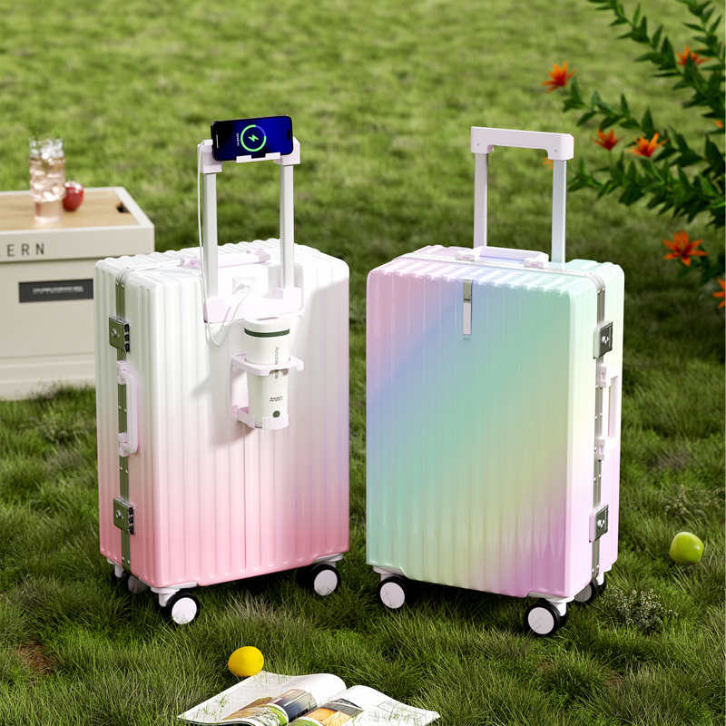 2026 New Aluminum Frame Suitcase for Women, 24-Inch, 28-Inch, Large Capacity, Sturdy and Durable, Student Travel Suitcase, Password Trolley Case