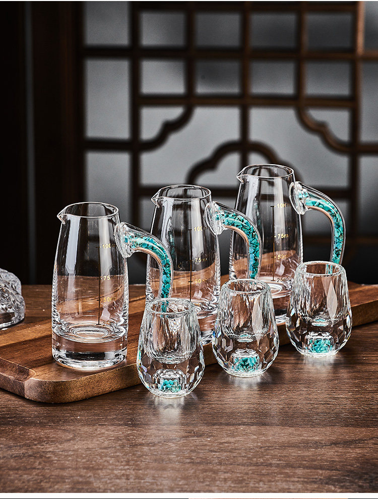 Ликер Cup 金箔白酒杯水晶玻璃分酒器轻奢高档酒具精致礼盒套装家用乔迁送礼