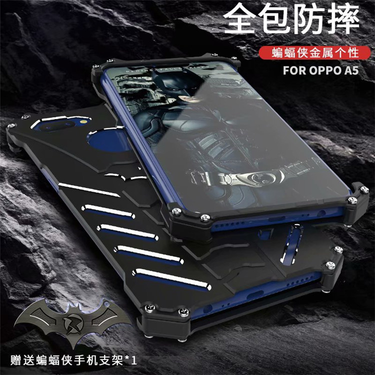 R-Just Batman Shockproof Aluminum Shell Metal Case with Custom Batarang Stent for OPPO A5