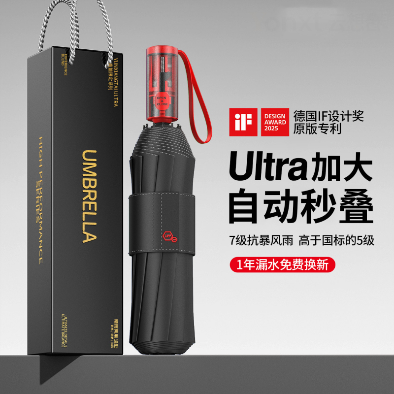 German Craftsmanship Fully Automatic Umbrella Reinforced with Fiberglass Ribs, Resistant to Strong Winds and Heavy Rain, Enlarged Umbrella Surface, Portable Storage Umbrella