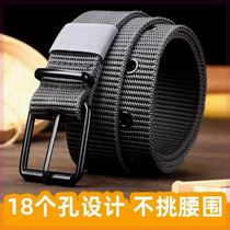 Student Military Training Belt Male Canvas Outdoor Retro Denim Work Dress Pants With Pin Buttoned Head Male knitted strap 100 lap
