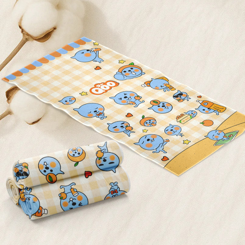 Cooler Fitness Cute Bath Towel Sports Absorbent Quick-Drying Cartoon Large Towel Cooling Beach Towel Surfing Student Bath Towel