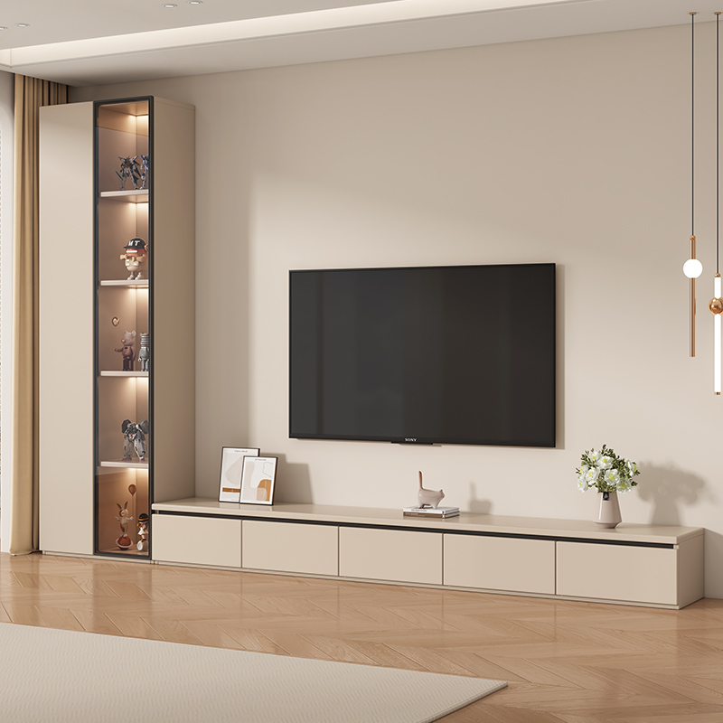 Tv Cabinet Solid Wood Home Use Modern Simple Small Apartment 18mm Living Room Floor Cabinet Storage Cabinet Detachable Side Cabinet