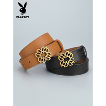 Lady Belt New Classic style Belt Retro Bull Leather Letters Gold Buckle Womans Belt Casual