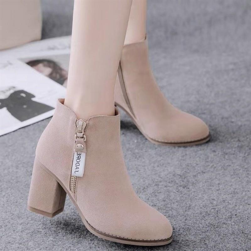 Martin Boots for Women 2026 New Winter Double-Layer Cotton Women's Boots High Heels Ankle Boots Chunky Heel Boots Short Boots Spring and Autumn Single Boots Trendy Martin Boots for Women 2026 New Winter Double-Layer Cotton Women's Boots High Heels Ankle Boots Chunky Heel Boots Short Boots Spring and Autumn Single Boots Trendy
