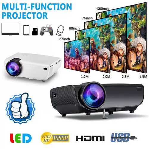 1080P Full HD WIFI 3D Wireless MINI Projector 2200 Люмен Видео