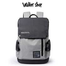 Walker Shop Backpack Mens Junior High School High School College Student Backpack Casual Large Capacity Travel Bag Computer Bag