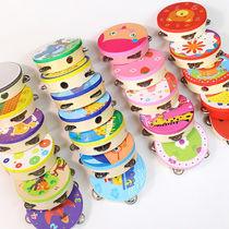 Handbell wooden tambourine Orff hand-cranked instrument dance tambourine childrens toy tambourine baby teaching aids tambourine