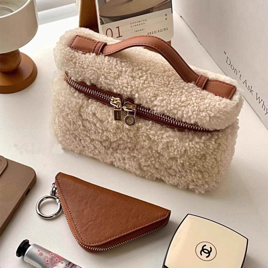 2025 осенне-зимняя плюшевая коробка для ланча из ягненка, маленькая сумка, осенне-зимняя сумка, высококачественная плюшевая новая портативная сумка-мессенджер, женская