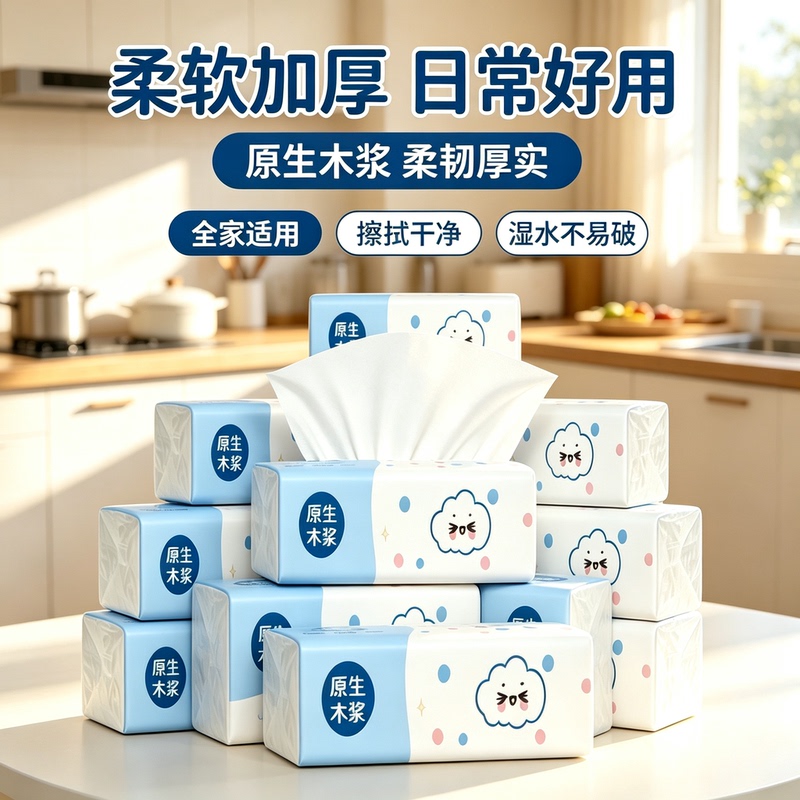 Cute Cloud-Shaped Tissue Box for Family Sharing, Suitable for Bedroom and Guest Room, Daily Use, Whole Pack of Tissues