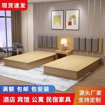 Hotel furniture standard room full set hotel bed room customized bed and breakfast apartment single double bed rental room Kunming