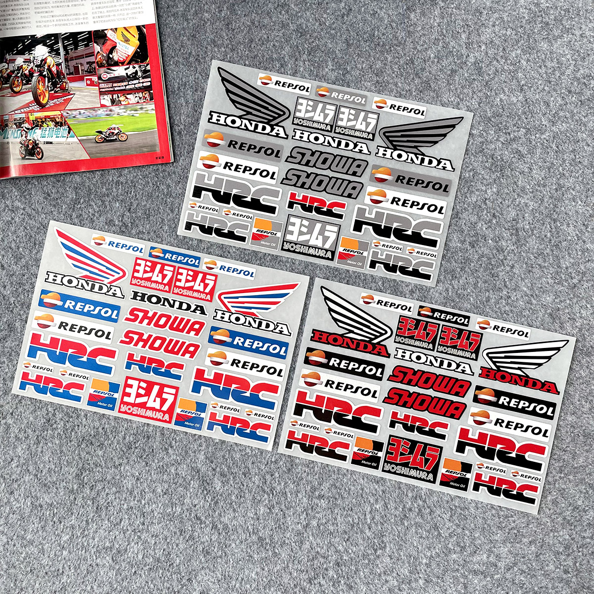 Applicable Honda Motorsport Decorative Sticker Reflective Waterproof Locomotive Applic HRC CB CBR Accessories Sponsor Sticker-Taobao