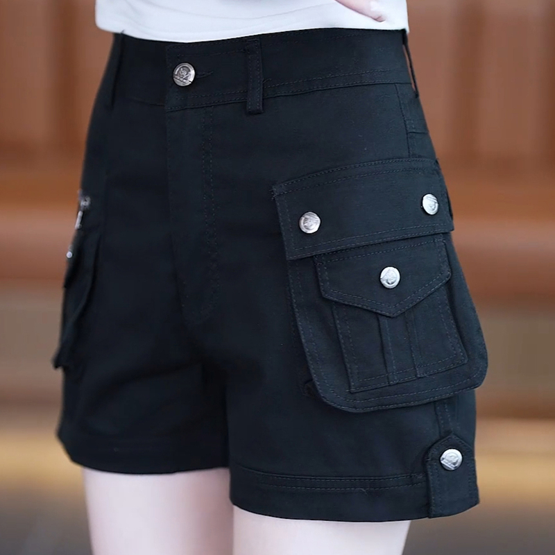 Women's Cargo Shorts, Summer New Style, Loose Fit, Slimming, Plus Size, High Waist, Casual, Versatile, Multi-Pocket, Petite Hot Pants