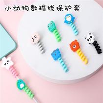 Cartoon data wire winder student anti-snapping silicone protective sheath Action physical wire instrumental headphone fixer