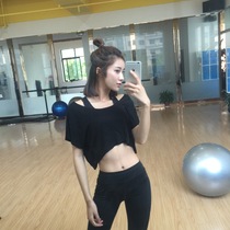 Fitness Net red goddess running yoga sports quick dry loose waist fluorescent short sleeve T-shirt summer