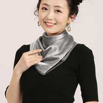 Thyroid radiation-proof silver neck scarf neck protector neck nodule hyperthyroidism prevention 5G computer mobile phone square silk scarf for men and women