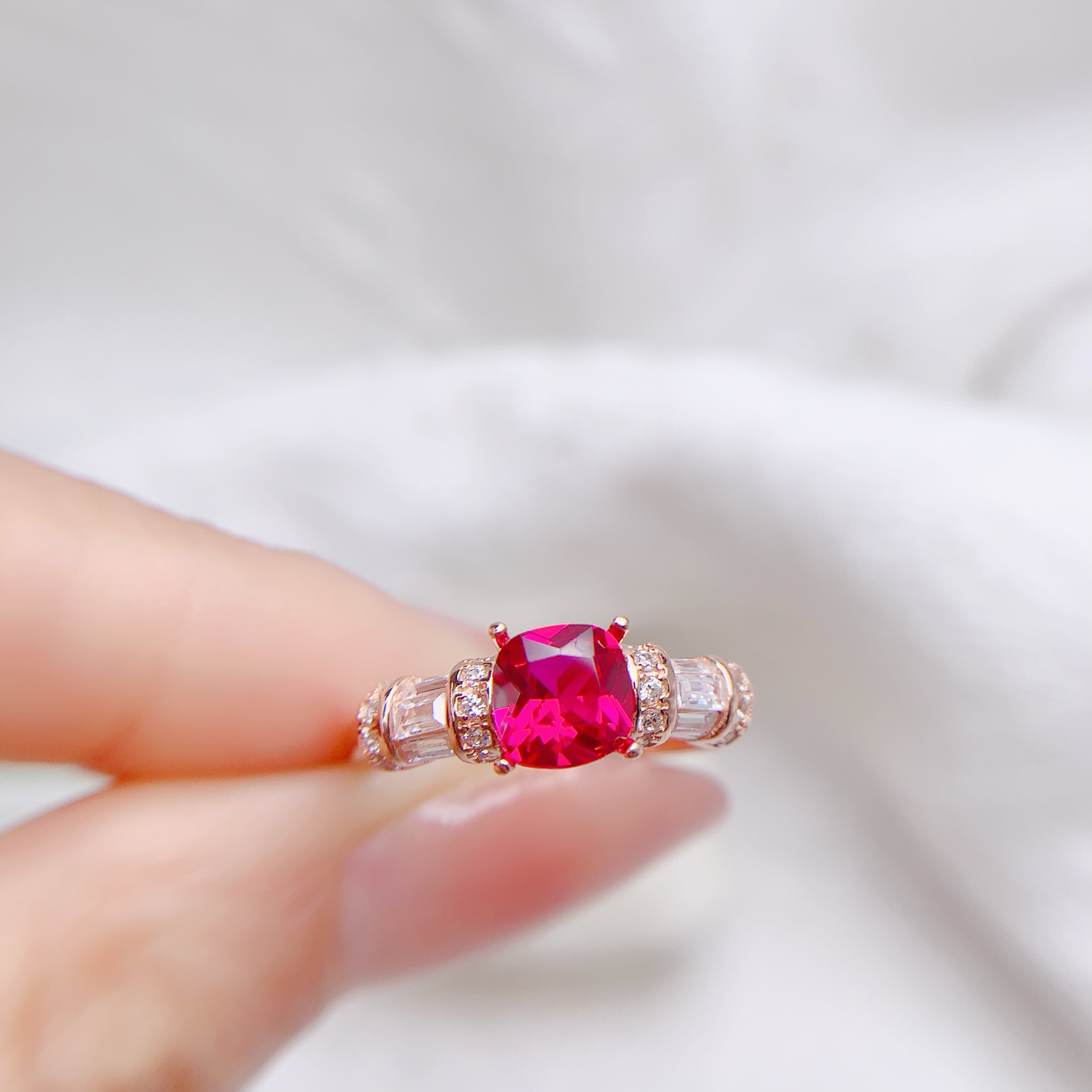 Pink Fire Ruby Natural Old-Fired Ruby Ring with Crystal Clear Fire and Dazzling ...