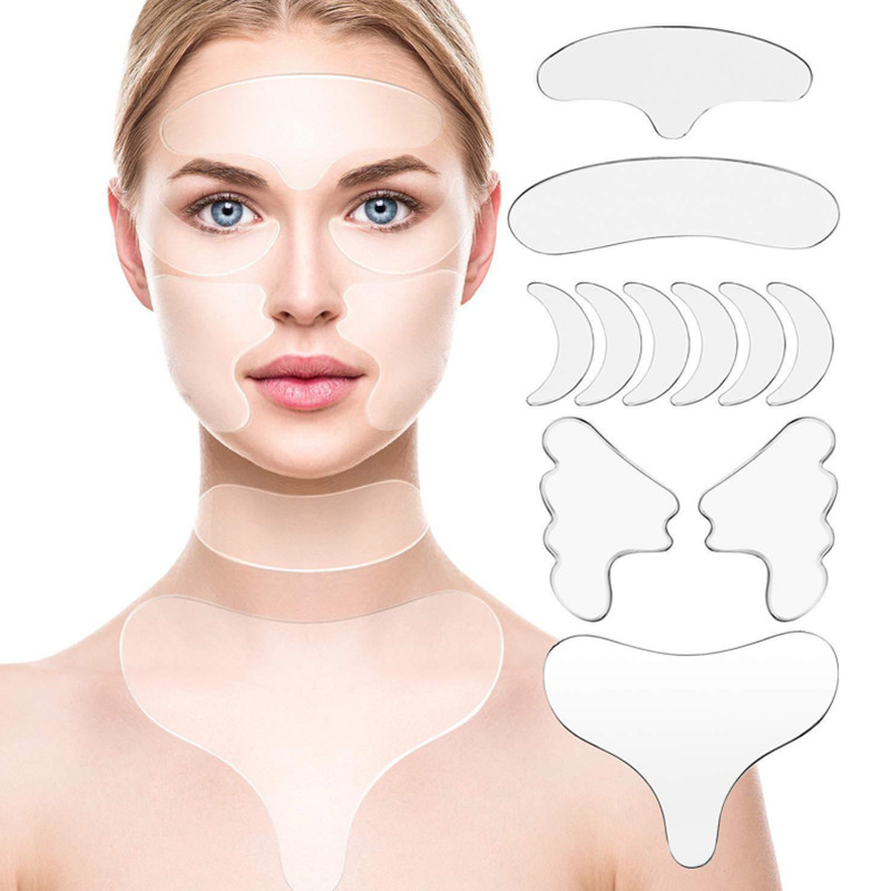1 2 6 11pcs Anti-Wrinkle Sticker Silicone Reusable Face Fore
