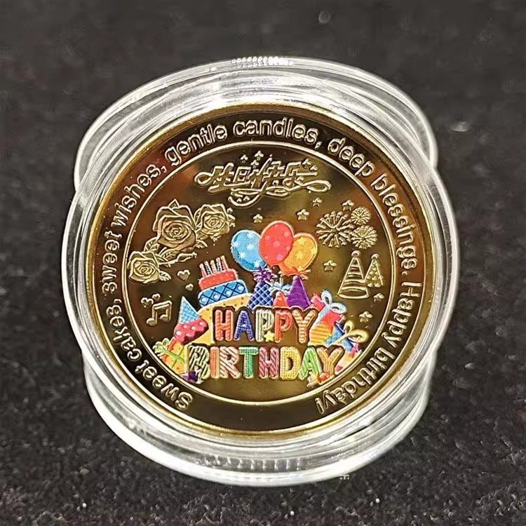 Happy Birthday Gift for Boys, Commemorative Coin with Engraving, Creative and Exquisite Small Gift for Girls, Meaningful Souvenir