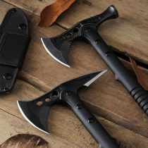 Pure black dual-purpose ax collection multi-functional engineer ax firewood splitting self-defense hand ax mountain ax camping ax fire ax