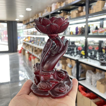 Zen Guanyin hand lotus resin ornament ball holder crystal ball base lotus Buddha hand resin craft ornament