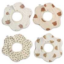 Four seasons pure cotton 6-layer gauze bib baby saliva napkin 360 degree rotatable anti-vomiting bib baby saliva pocket