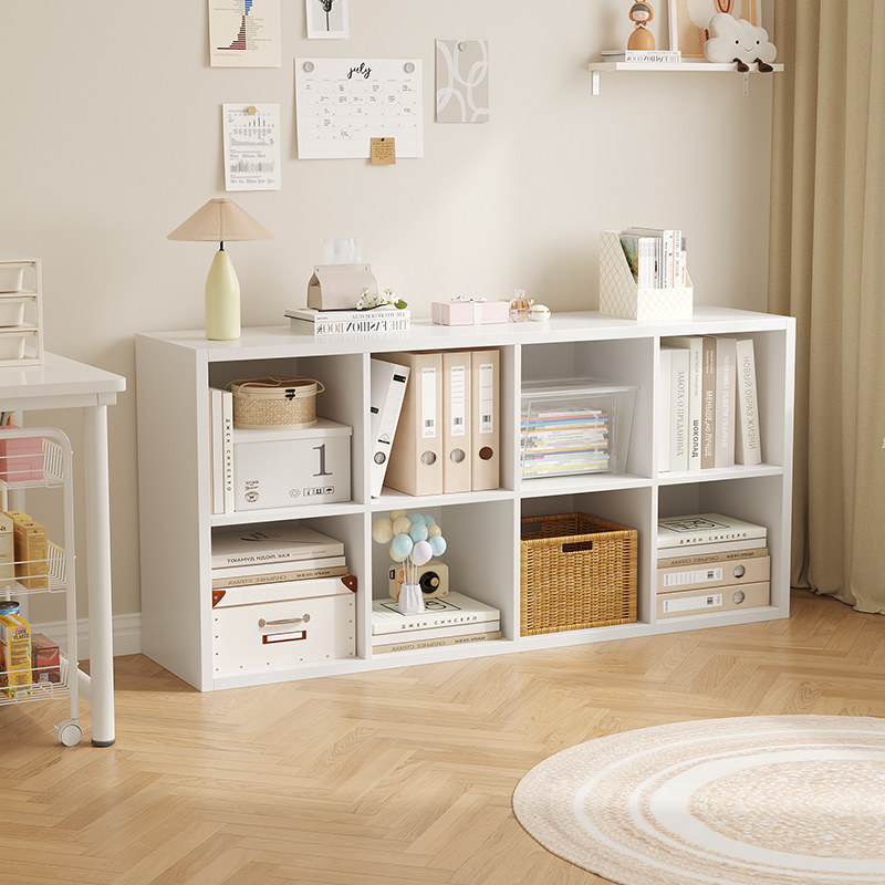 Bookshelves Floor shelves Children's shelves Free combination Plaid cabinet Students Classroom Reading shelves leaning against wall Shelves-Taobao