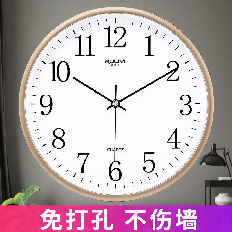 Clock hanging clock Living room hanging wall Fashion Personality Creative Clock Hanging Watch Brief Home Mute Electronic Quartz Clock-Taobao