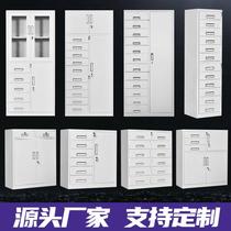 Customized iron storage file cabinet 12 drawers 24 drawers multi-drawer cabinet manufacturer office single door half low cabinet