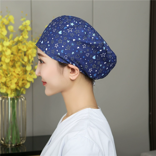 Операционная женщина из чистой хлопковой круглое шляпа операционная медсестра шляпа Шляпа хирургическая шляпа мужская пероральная кухня Регулируемая рабочая шляпа