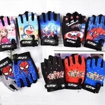 New childrens half-finger non-slip gloves for outdoor riding sports skateboard roller skating baseball childrens painted cartoon gloves