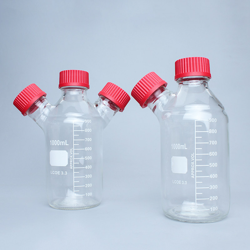 500ml1000ml2000mlGL45口多口试剂瓶多通道高效流动液相溶液瓶色谱瓶HPLC试剂瓶废液瓶安捷伦岛津Fishe试剂瓶