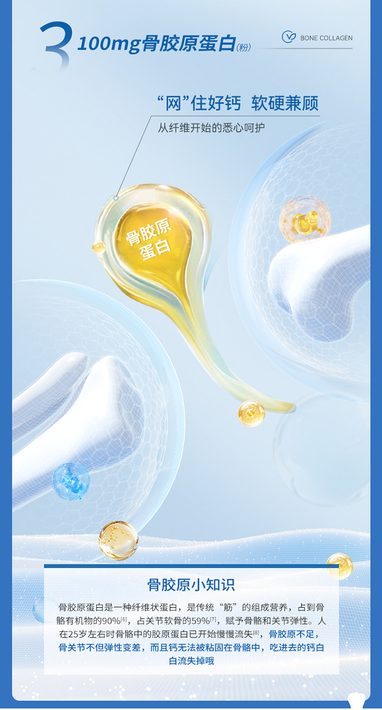 【中國直郵】 諾特蘭德 骨膠原蛋白鈣+維d成人中老年鈣咀嚼片正品非氨糖軟骨 120片/瓶