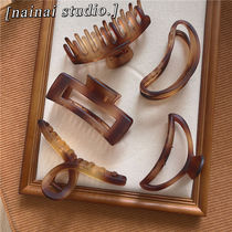 Grappling clip amber amber gentle matte feeling large gripping clip temperament brown matte back head hairpin shark