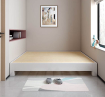 One meter 2 single bed pure solid wood tatami without bedside bed modern simple row frame bed frame single bed 1 meter 2