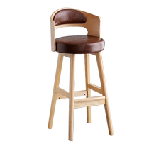 Nordic modern simple light luxury bar chair household high chair solid wood bar chair backrest fashionable high stool