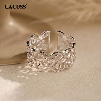 Cacuss jewelry s925 silver open ring high-end