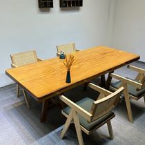 Direct selling teak king solid wood large board table log tea table desk painting case walnut tea table dining table furniture tables and chairs