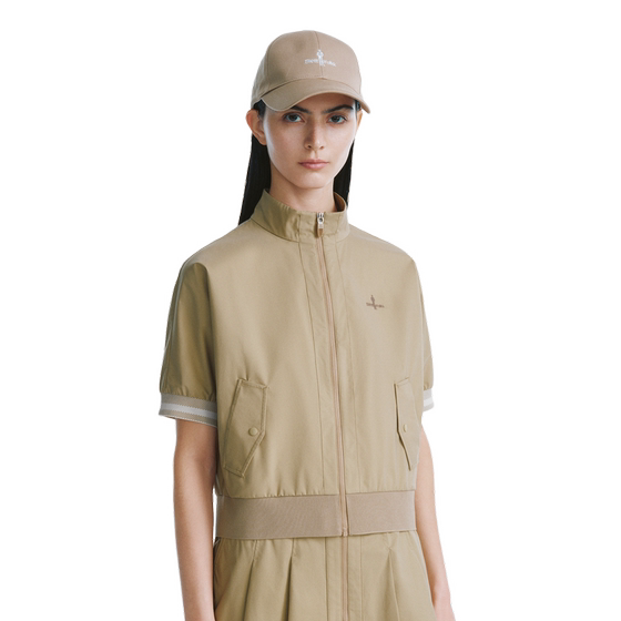 
[Windproof and crisp] Biyinlefen Golf Summer Women's Workwear Stand Collar Short Sleeve Jacket