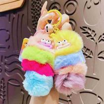 Creative Cute Ugly Rex Rabbit Caterpillar Car Keychain Female Exquisite Cartoon Couple School Bag Plush Pendant Gift