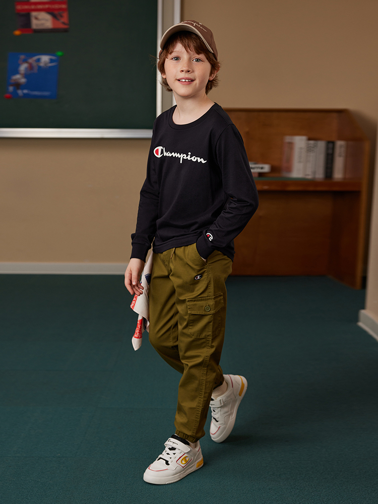 Champion 冠军牌 25年秋季款 儿童长袖T恤 306880 双重优惠折后￥99包邮 4色可选 淘金币可抵扣￥13.41