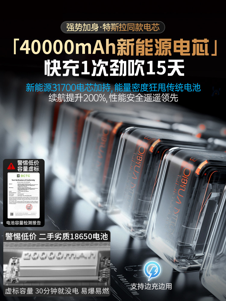 Outdoor Camping Rechargeable Electric Fan Portable Oscillating Cooling Mini Air Conditioner Cold Air Fishing Camping Tent Strong Wind Cooling Device Student Dormitory Use Silent Office Desktop Powerful Cold Air