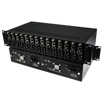 Conglu 14 slot 2U fiber optic transceiver rack 1 optical 1 electrical 2 electrical 1000M optical to electrical converter frame 100M Gigabit network optical transceiver centralized power supply frame 220v-48v dual