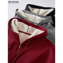 Lamb Suede Sweatshirt Custom Work Suit Mens Group Company Zhou Annual Celebration Winter Thickened Loose Jacket Print